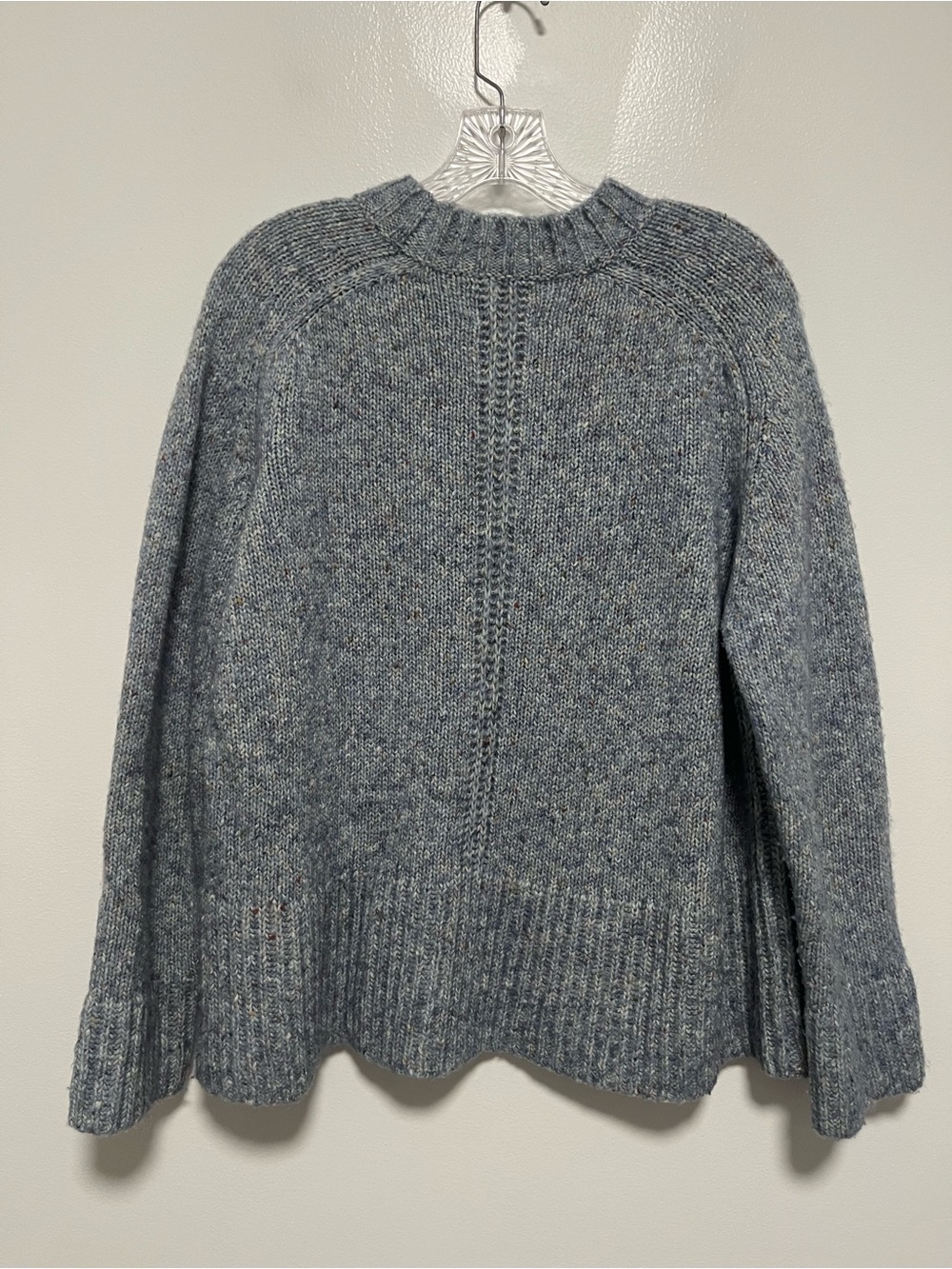 Tuckernuck Wool Blend Knit Blue Chunky Marked Sweater Medium - Picture 4 of 8